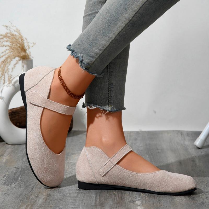 Fashion Women's Fashion Flat Shoes Spring New Round Head Shallow Mouth Suede Soft Sole Non-slip Low Top Shoes