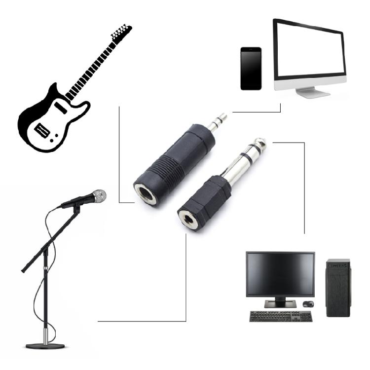 1/4inch Female to 1/8inch Male or 1/8in Male to 1/4in Female Stereo Adapter Sound Jacks Plug for Guitar Digital Piano