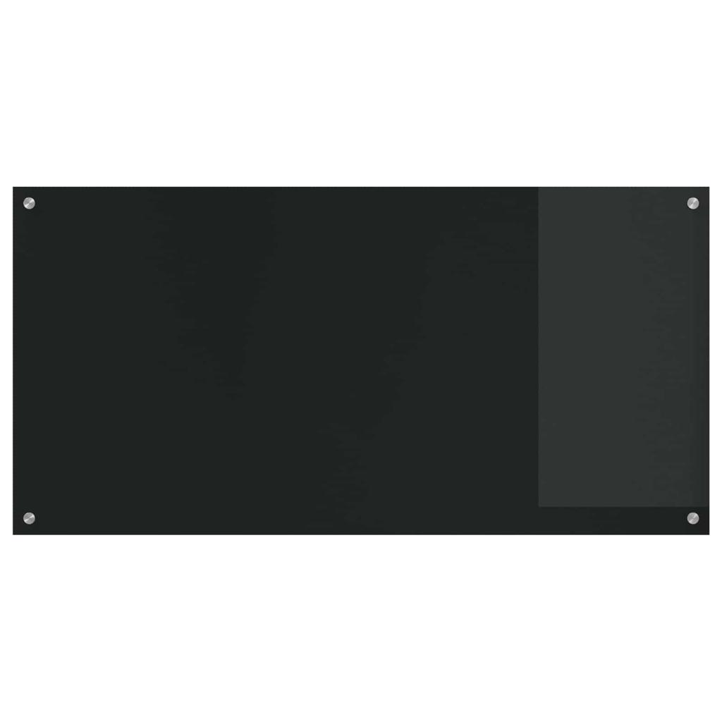 Kitchen Splashback Black 120 x 60 cm Tempered Glass