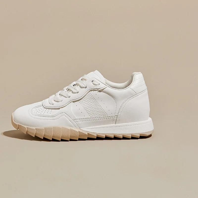 

Модные дизайнерские кожаные кроссовки на платформе для женщин, модная обувь для женщин на мягкой подошве для занятий спортом на открытом воздухе, роскошная повседневная обувь 35