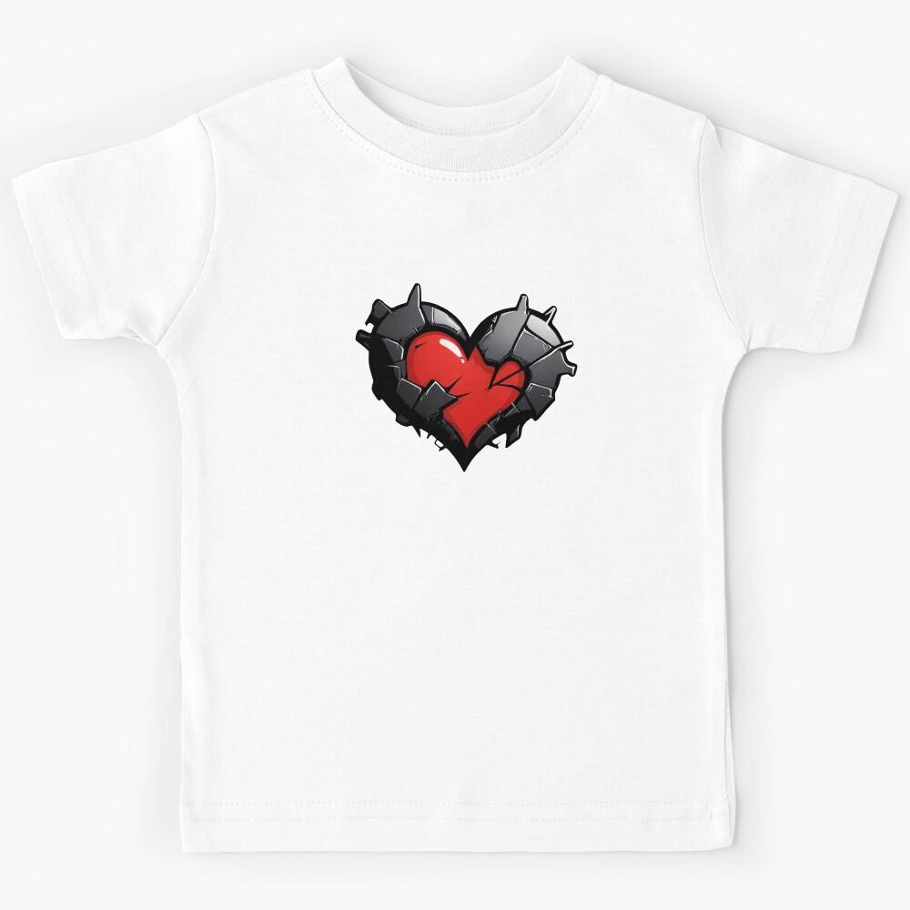 Metallic Heart Alt Punk Girl Aesthetic Kids T-Shirt 120