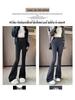 Women's Spring 2026 High-Waisted Micro-Flared Shark Skin Yoga Pants: Petite, Butt-Lifting, Slimming.