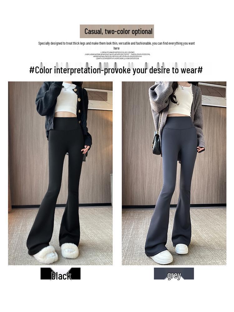 Women's Spring 2026 High-Waisted Micro-Flared Shark Skin Yoga Pants: Petite, Butt-Lifting, Slimming.
