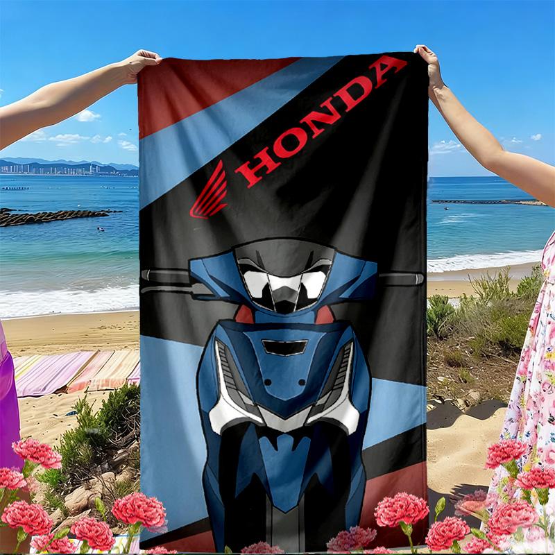 Honda Print Strandtuch, Vielseitiges Leichtes Saugfähiges Strandtuch für Pool Surfen Yoga Badezimmer, Perfektes Geburtstags-Urlaubsgeschenk
