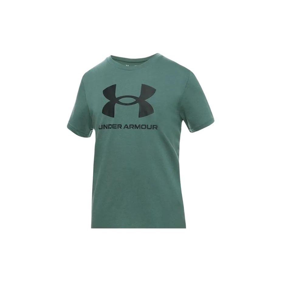Under Armour Sportstyle Kids Logo Print Casual Short Sleeve T-Shirt Kids Tops Green 1363282-370