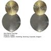 1 Pair Large Double Round Disc Dangle Drop Earrings Minimalist Geometric Big Circle