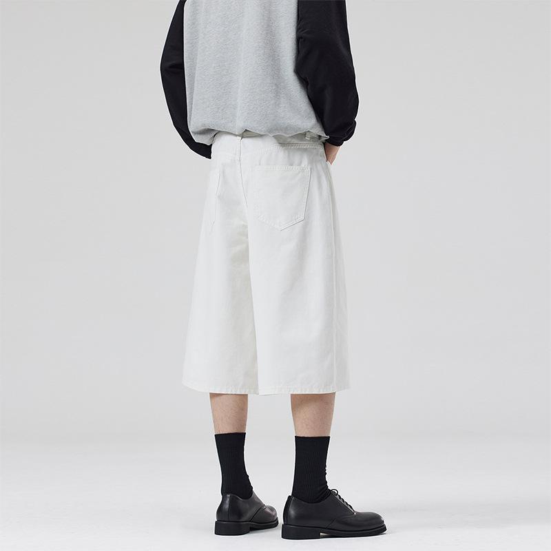Updated Summer Original Embryo Relaxed Fit Cropped Jeans Mens Straight Wide-leg Everyday Everyday Shorts