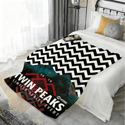Twin Peaks Oheň se mnou přikrývka Silná flanelová deka Lehká teplá útulná k pokožce přikrývka na pohovku postel Zimní použití