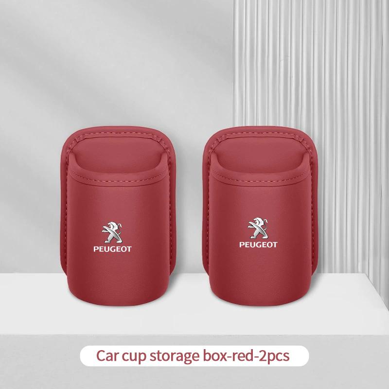 Leather Car Door Side Water Cup Holder Interior Storage Box for Peugeot 106 207 208 301 306 307 308 407 408 508 2008 4008 5008