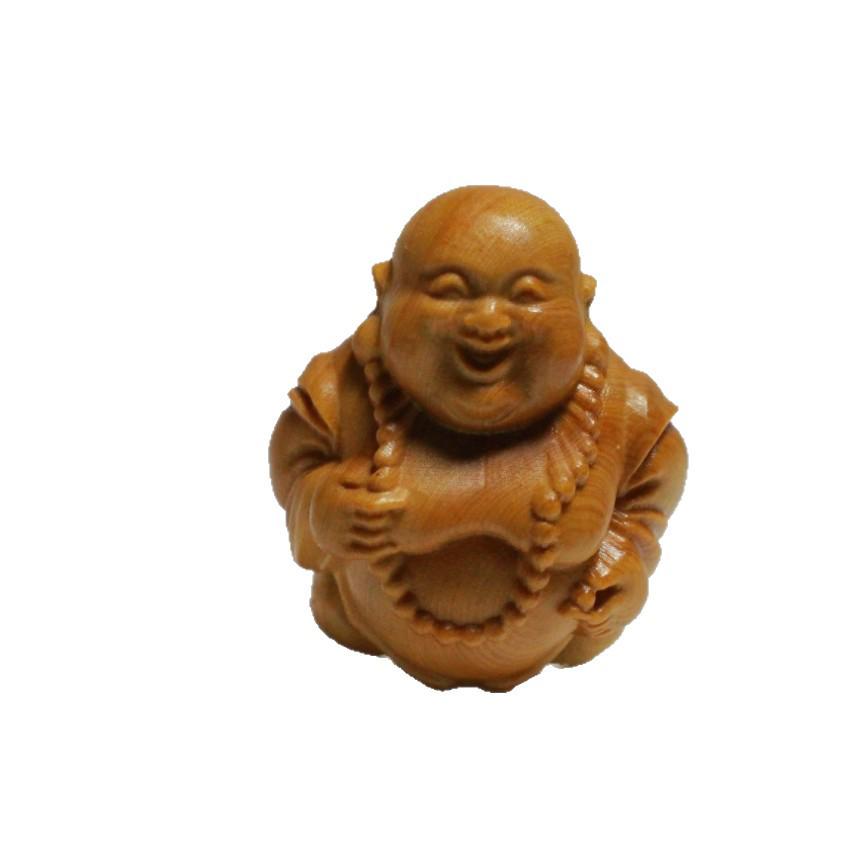 Cliff Cypress Happy Laughing Buddha Hand-Carved Pendant