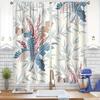 2PCS Digital Printed Curtains, Green Bamboo Colorful Banana Leaves Pattern, Elegant Home Decoration for Living Room and Bedroom