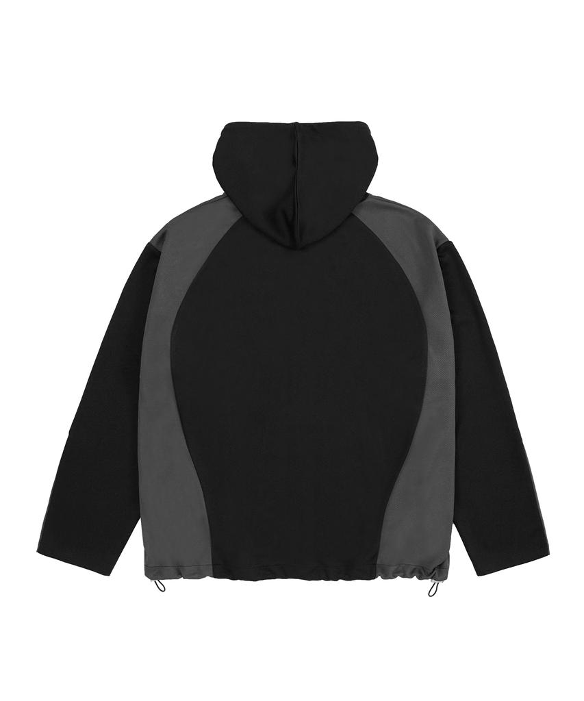 DRAW FIT Blockcore Jersey Hoodie Long Sleeve [Black]