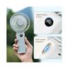 Handheld Personal Fan Mini USB Handheld Fan 3600mah Rechargeable Mini Fan Stepless Speed Control Display Night Light (Color : Ice Green)