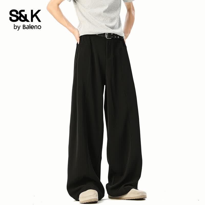 Baleno S&K Men's Ice Silk Straight-Fit Casual Trousers