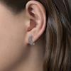 Triple Row Pavé Hoop Earrings for Women Modern Style
