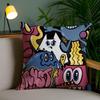 Abstract Painting Cushion Cover Plush Fabric Soft Double-Sided Printed Invisible Zipper Sofa Pillow Case Home Decor