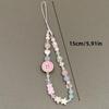 3D Button Beaded Phone Chain Charm Lanyard Korean Sweet Cute Aesthetic Decor Strap for Backpack Key Student Daily Use