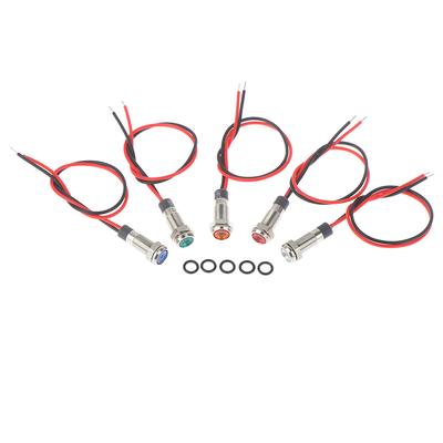 P67 imprägniern 6Mm geführtes Metallwarnindikatorlicht 3V 5V 6V 12V 24V 220V