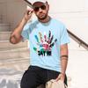 2026 New Model Unisexs Summer 100 Cotton Fashionable Casual Sports Loose Large Size Color Handprint Round Neck Short Sleeve Tshir