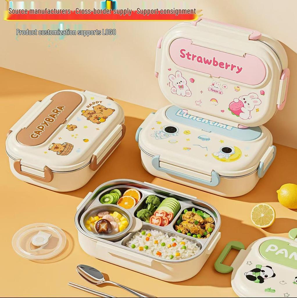 Fiambrera Isotérmica de Acero Inoxidable 304 - Bento Apto para Microondas para Oficina, Estudiantes y Niños
