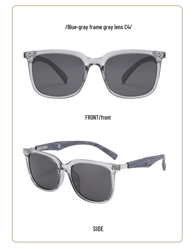 Stylish HD Polarized Sunglasses with Wood Grain Legs for Men & Women - Trendy UV Protection for Summer