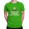 Gender Not Found Agender Non Binary Pride Awesome Cotton Tee Shirt Unisex TShirt Short Sleeve Error T Shirts Crewneck Clothes