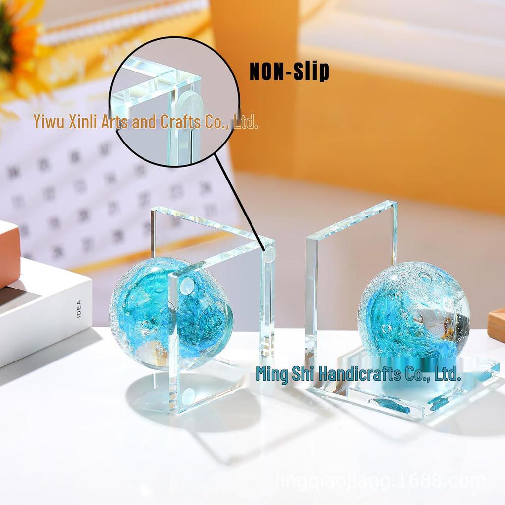 Creative Crystal Bookends for Study Rooms - Stylish Desk Accessories and Home Decor