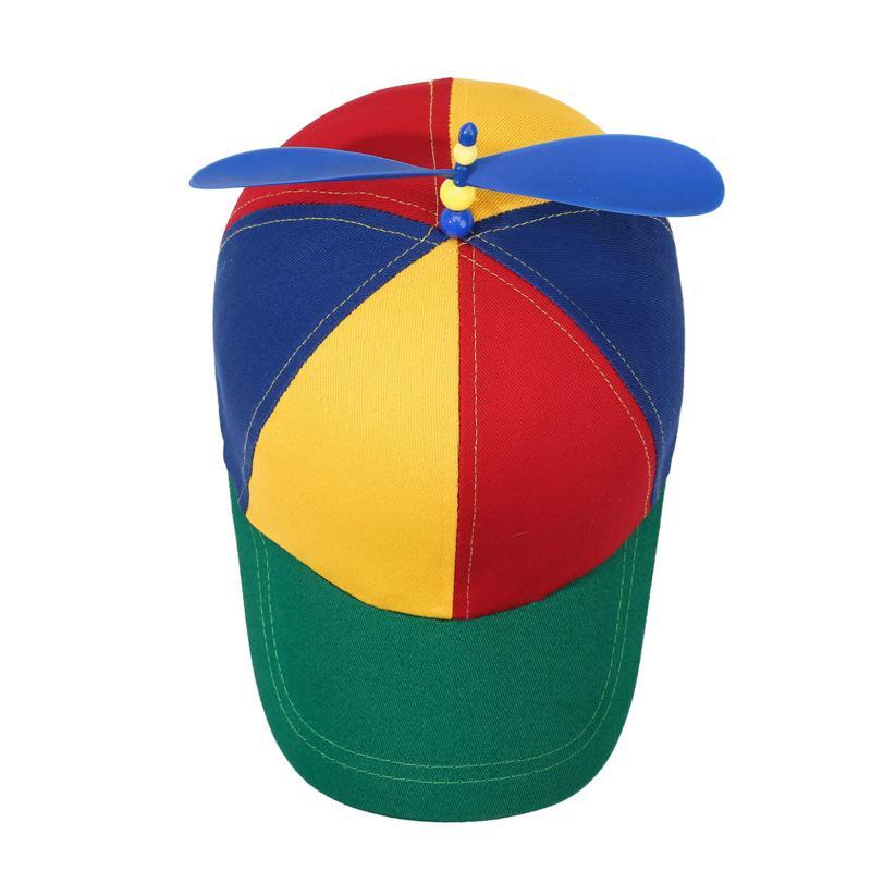 Fun Propeller Baseball Cap Fashion Color Block Bamboo Dragonfly Design Spring Autumn Breathable Hat for Hiking Cycling Use