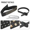 Black Leather Electric Guitar Handmade,PIKE STUDDED Strap Accessory Adjustable