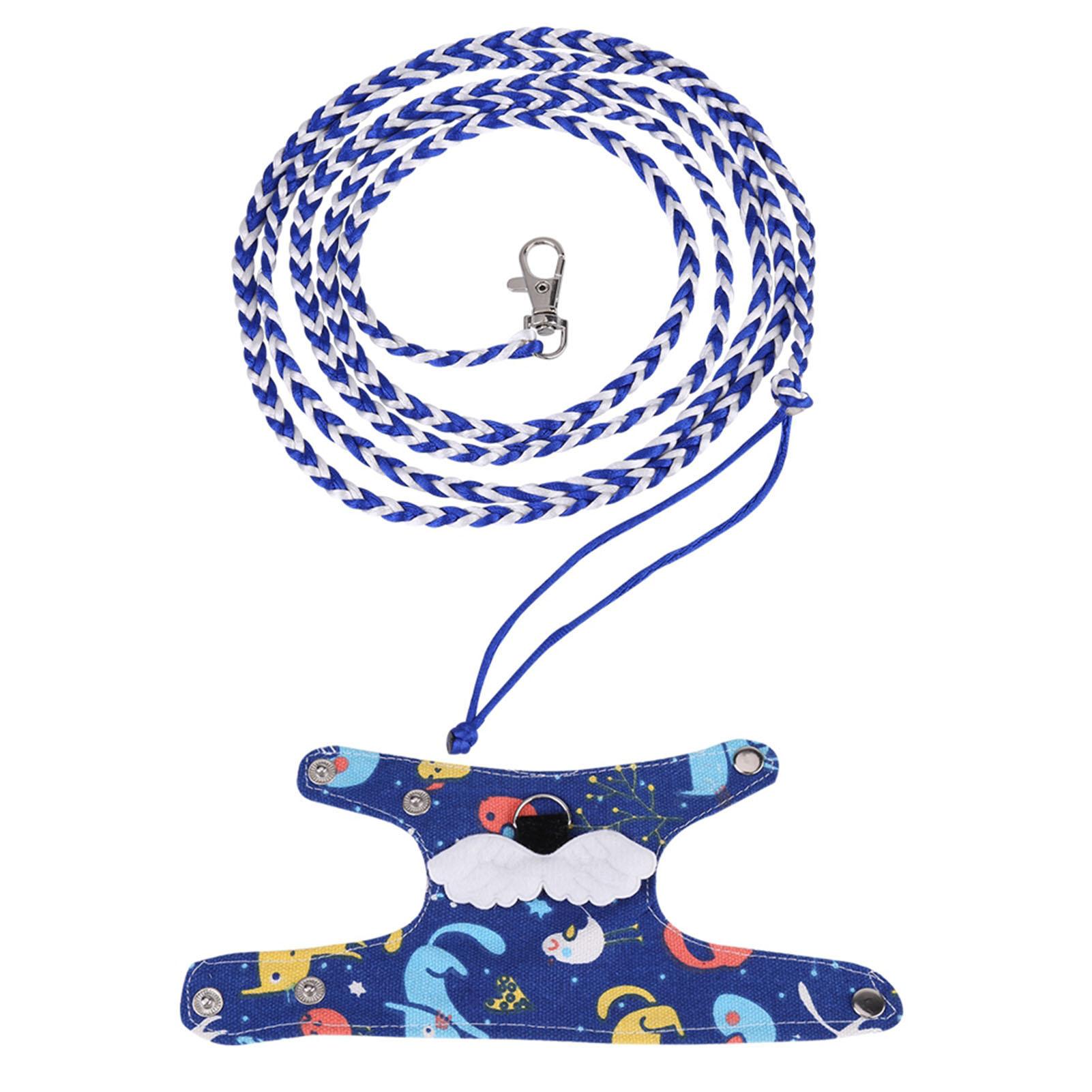 

Small Pet Squirrel Harness Cartoon Vest Clothes with Leash (Dark Blue)