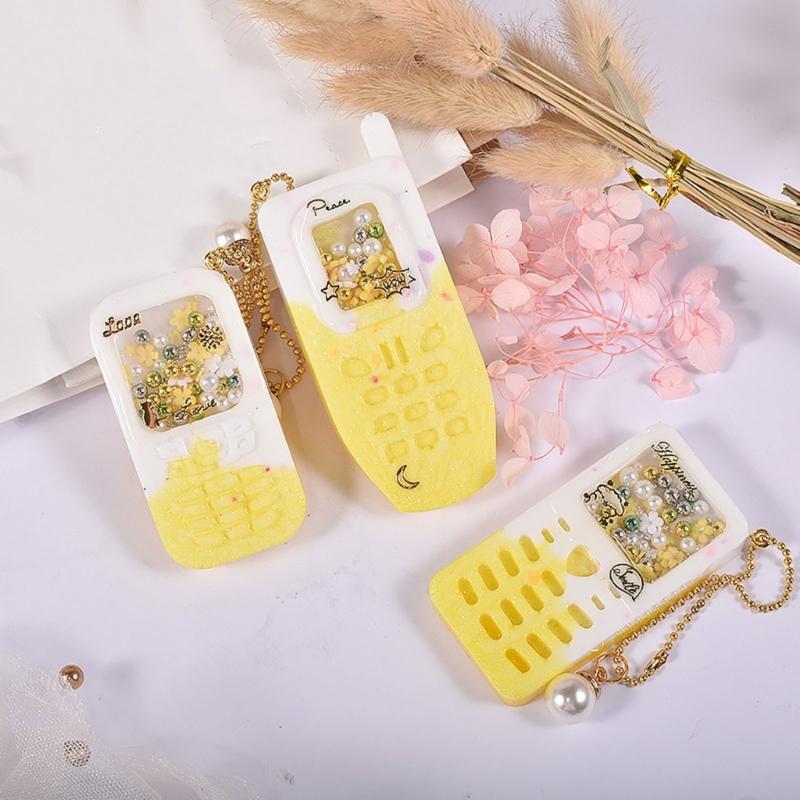 DIY Medvídek Telefon Quicksand Silikonová Epoxidová Forma DIY Klíčenka Přívěsek Šperky Řemeslná Forma pro Valentýnský Dárek
