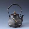 Hexagonal Floral Cast Iron Teapot