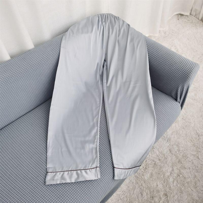 Summer Dream Silk Pajamas Men's Suit Summer Long-Sleeve Couple Thin Real Silk Home Wear Spring and Autumn Men