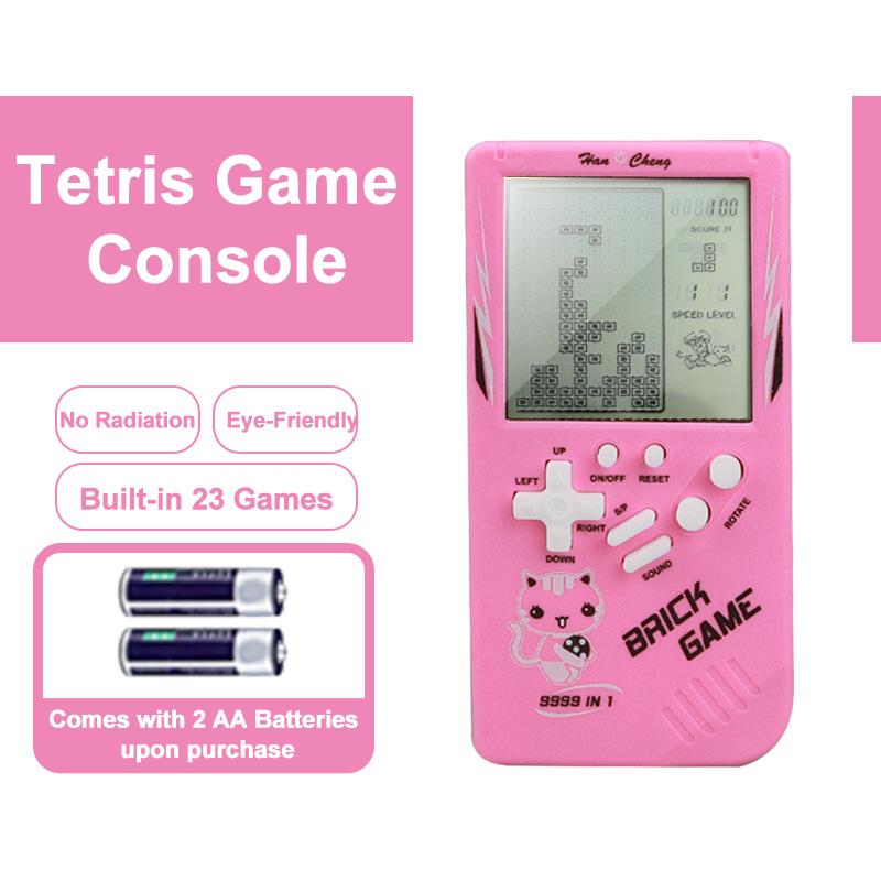 Retro Tetris Handheld Game Console with Large Screen for Kids - Retro 80s/90s Classic Electronic Toy