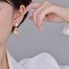 Vintage Oil Painting Baroque Pearl Earrings Rose Garden Antique Floral Stud Earrings Retro Accessories