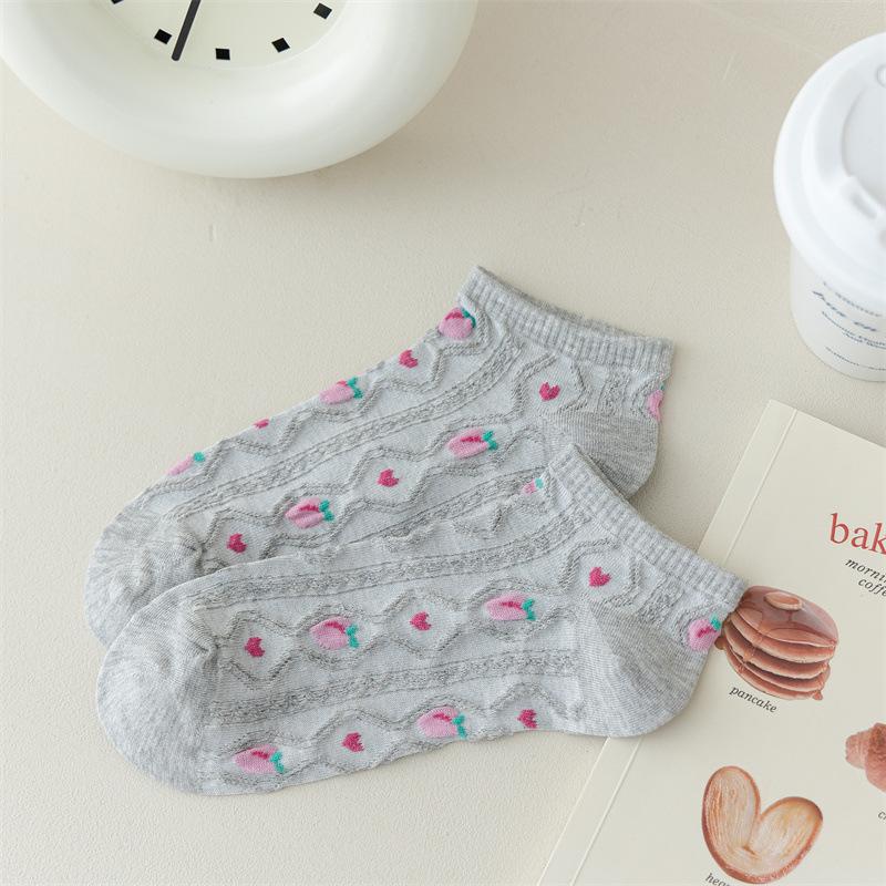 Japanese Cute Fruit Boat Socks Women'S Summer Low-Top Socks Student Girl Casual Socks Spring And Autumn Love Low-Rise Socks