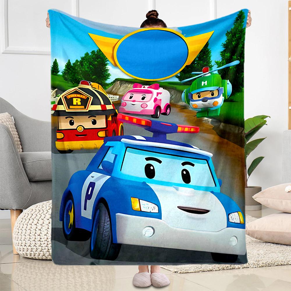 Train Adventure: Titipo's Journey Blanket Soft & Cozy Suitable for Bed Seaside Sofa for All Occasions Stylish Decor