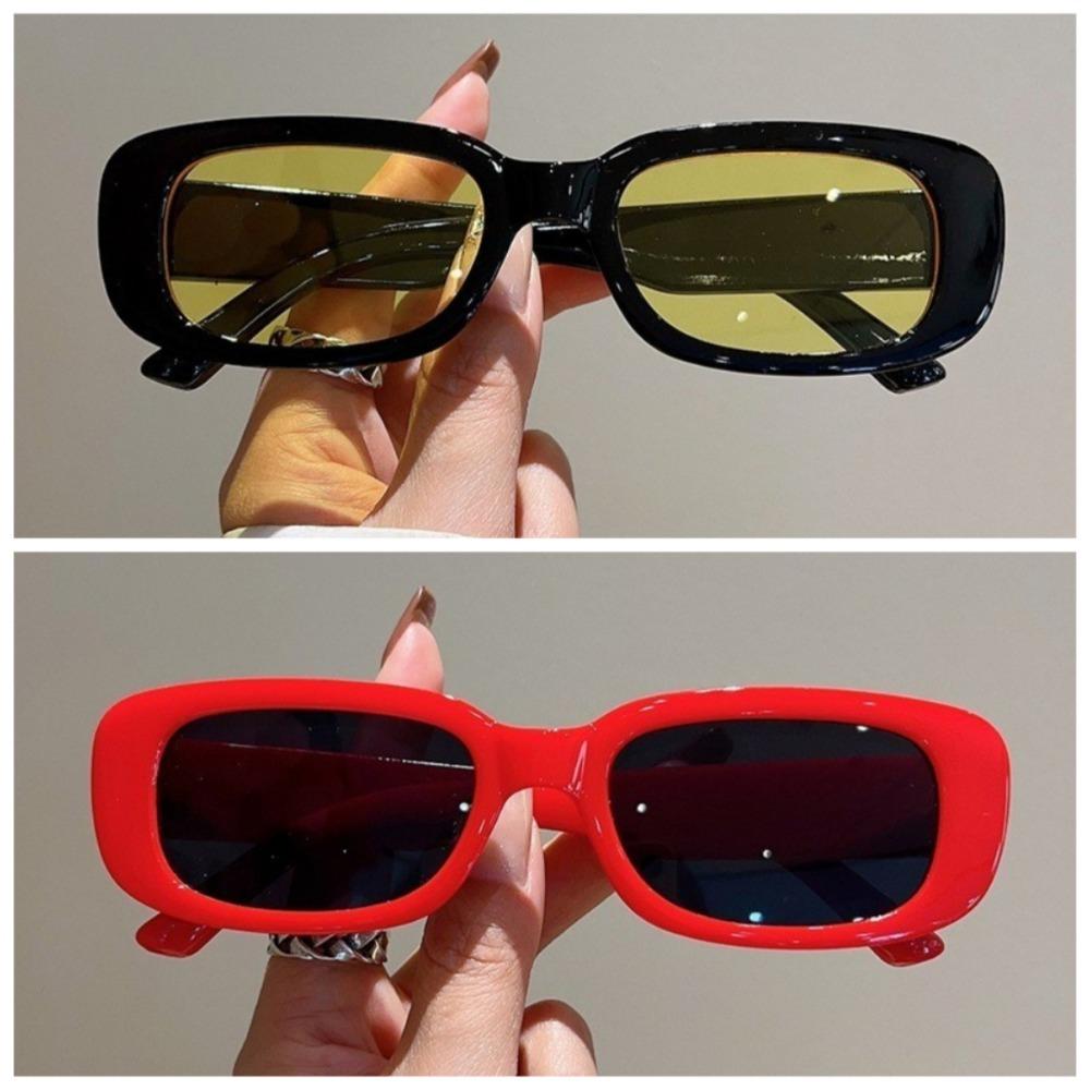 2pcs Korean Rectangular Sunglasses Small Frame Men Women Fashion Glasses