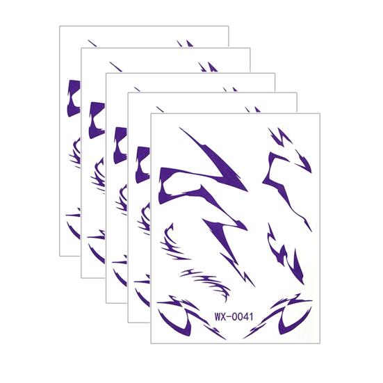 5 Sheets Temporary Tattoo Demon Energy Stickers Skin-Friendly Pattern F