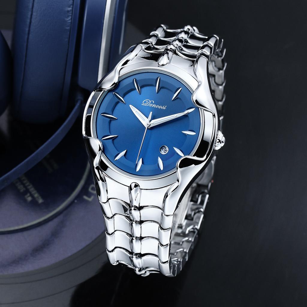 Men's Fashion Watch Unique Petal Design with Luminous Stainless Steel Quartz Watch Birthday Gift
