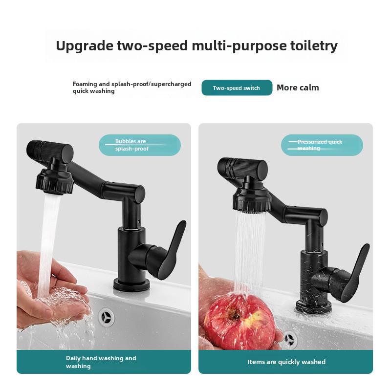 Lucky Cat Multi-Function Faucet with Rotating Mechanical Arm