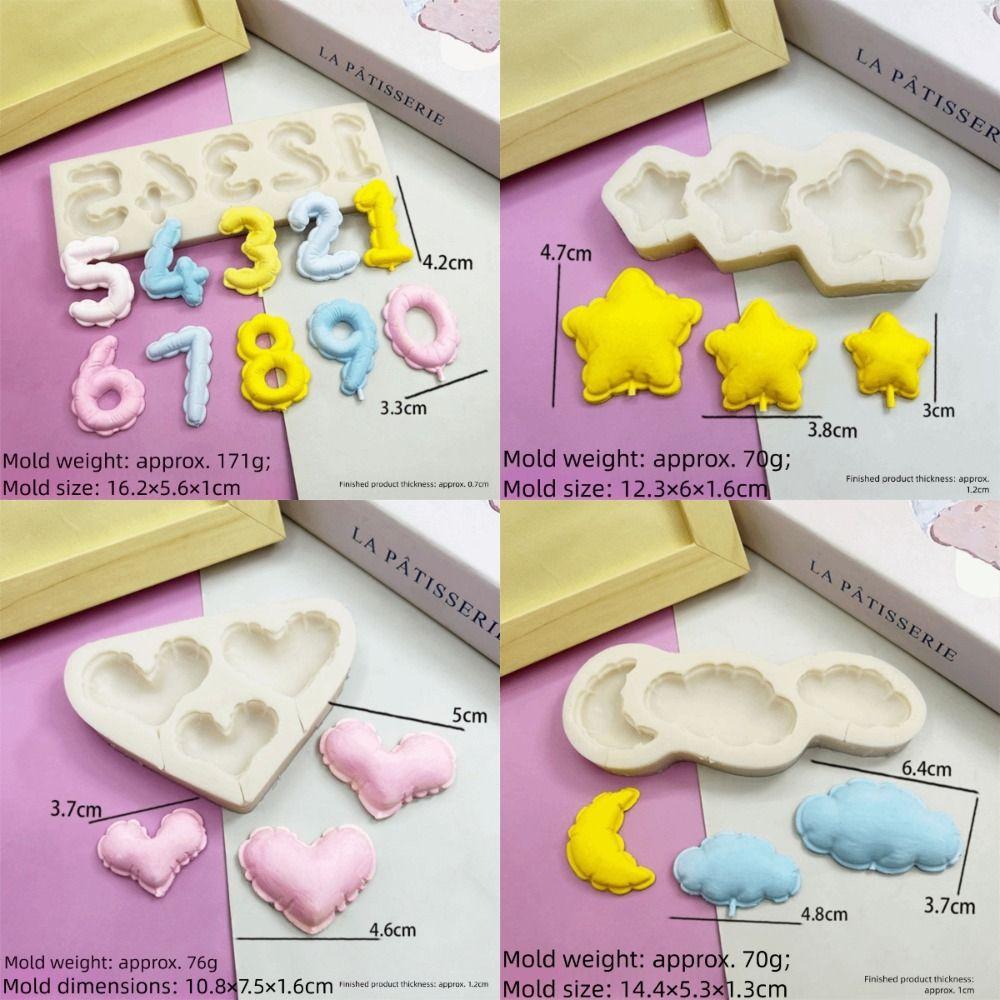 Number Design Chocolate Mold Heart Shape Resin Clay Mold New Silicone Mold  Cake Decorating