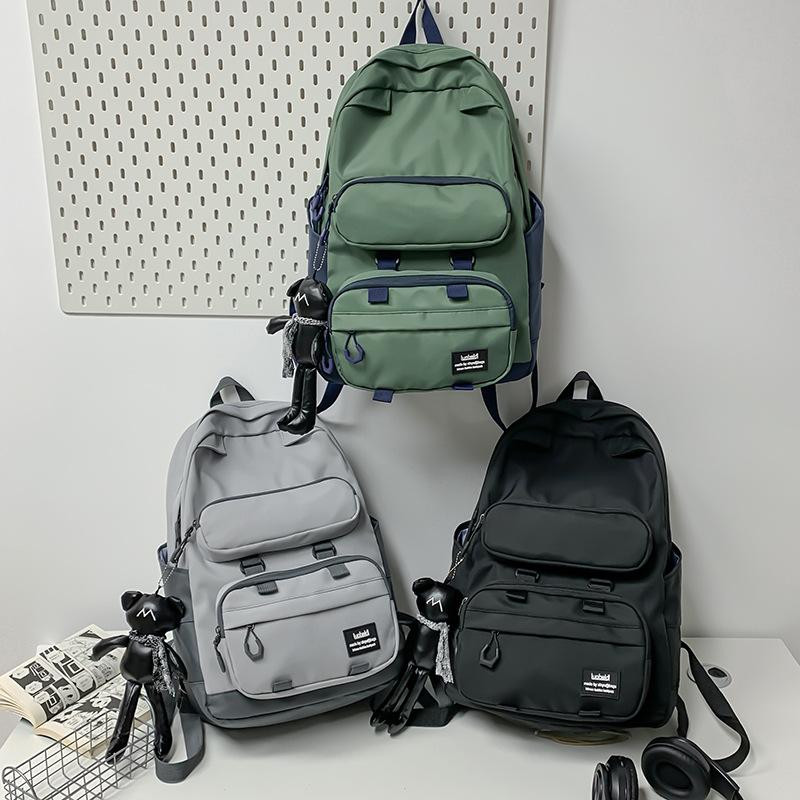 Schoolbag, Japanese Dark Functional Backpack for Men, Large Capacity INS Trendy Workwear Backpack, School Bag for Girls, Student Laptop Bag, Trendy