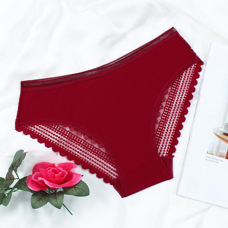 Sömlösa ihåliga trosor för damer Bomull i grenen Andningsbyxor Dam Transparent Underkläder Underkläder