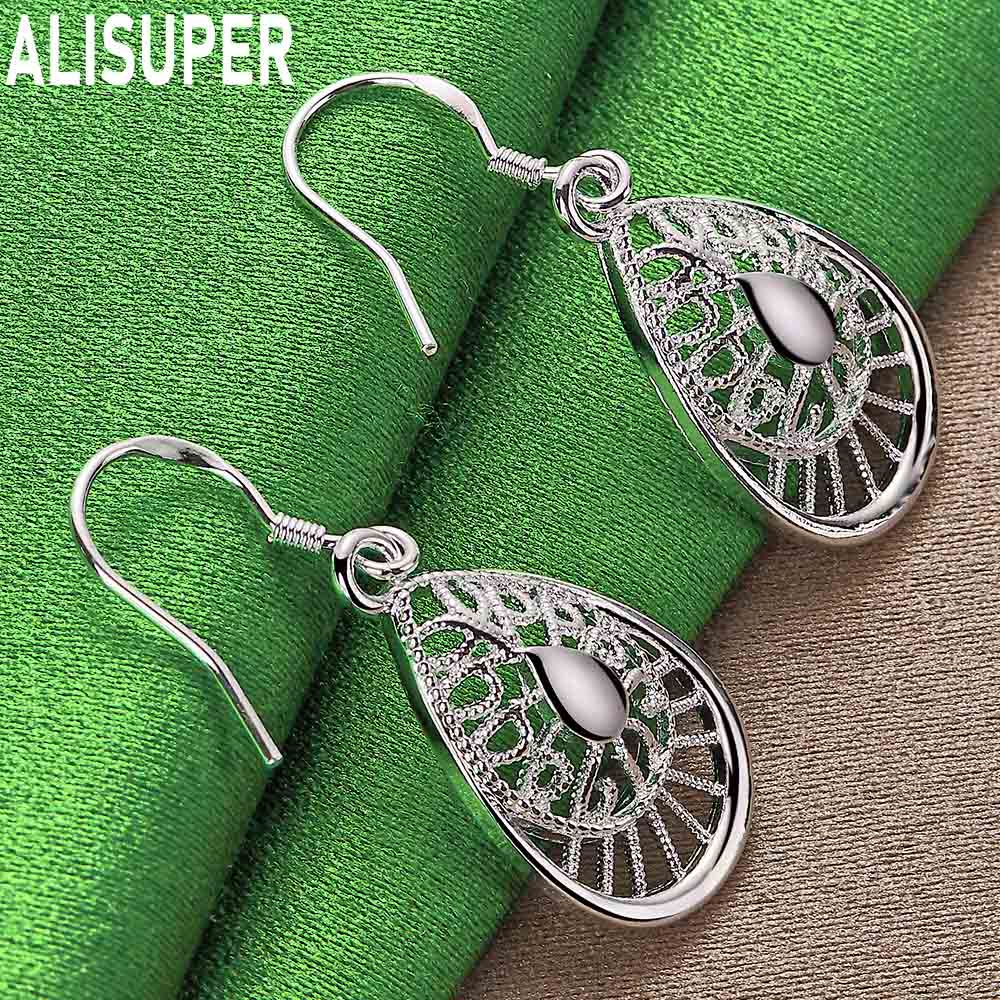 Exquisite 925 Sterling Silver Ethnic Filigree Teardrop Earrings - Stylish Evening Jewelry