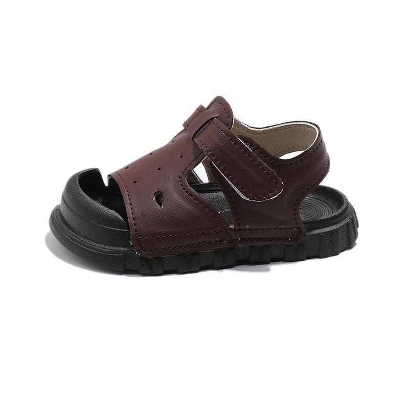 New style girls' sandals, open-toed beach shoes, simple solid color sandals for children