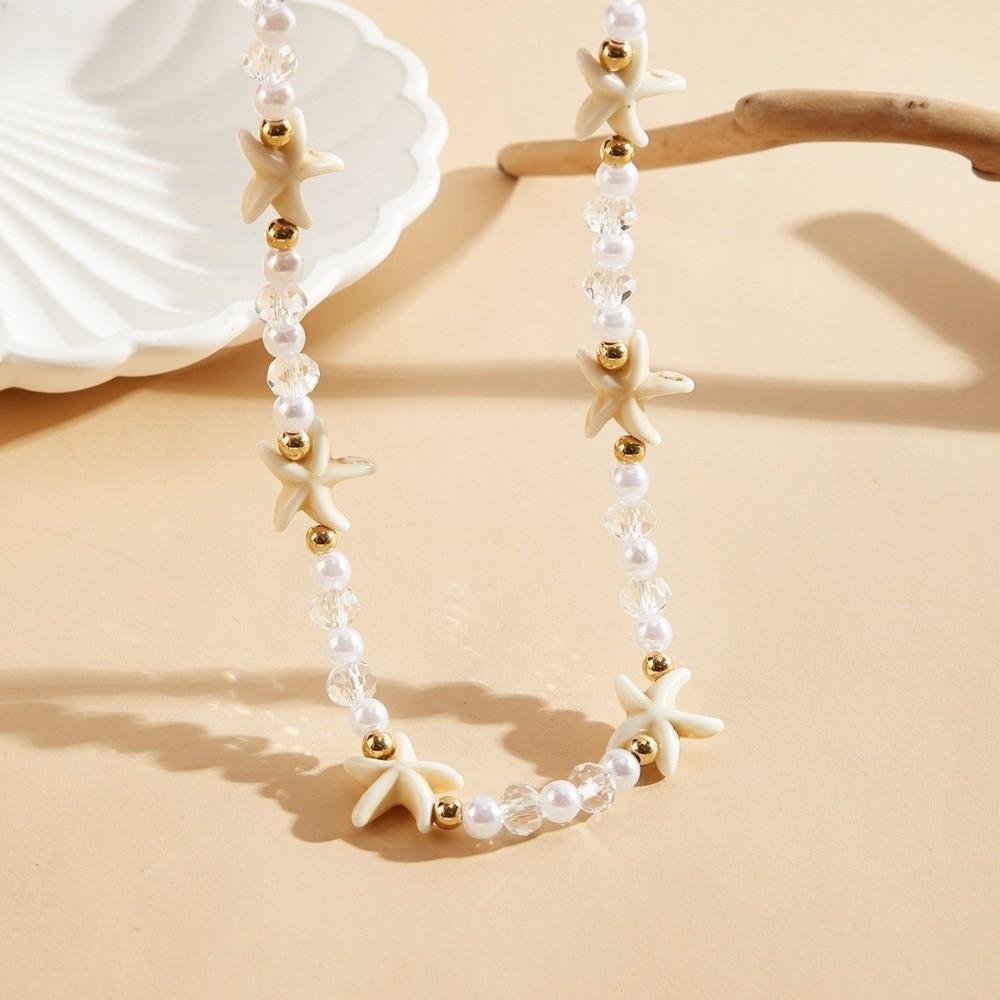 Ornaments Bohemian Style Necklace Adjustable Beach Beaded Necklace Fashion Starfish Necklace  Beach