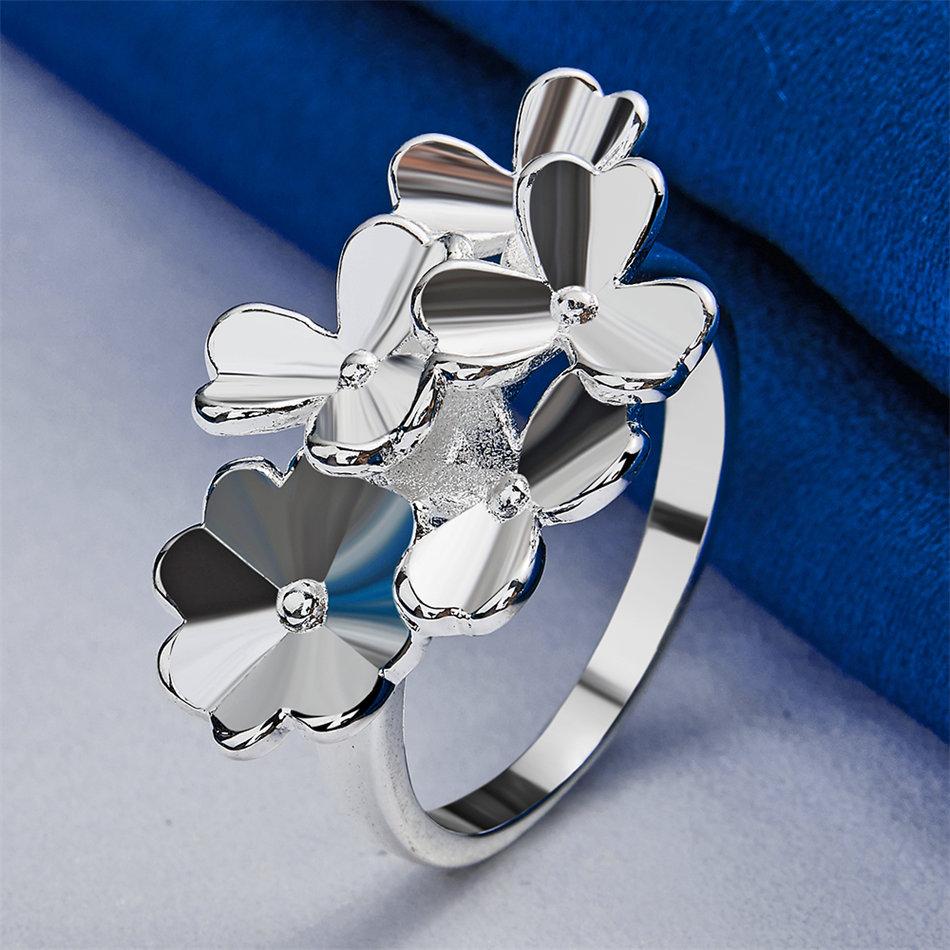 1 piece of 925 sterling silver 7-10 luxurious exquisite flower ring for women's fashionable wedding accessories and jewelry