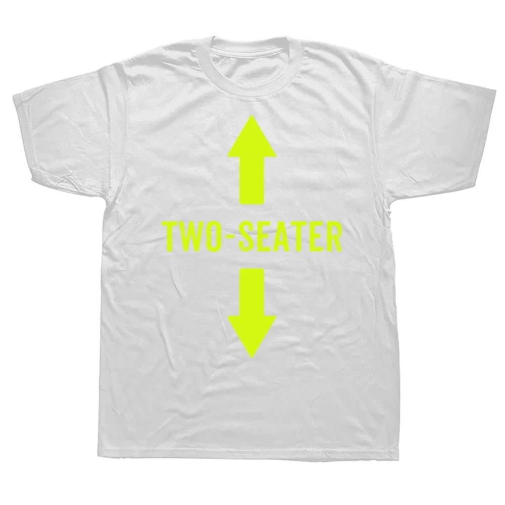 Two Seater Funny Sarcastic Text Print T Shirt Unisex Crew Neck Short Sleeve Casual Streetwear Tees Tops for Men Women Humor Meme Fans Daily Outfit