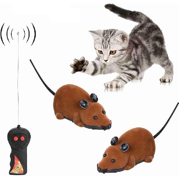 Remote Control Toy for Cats, Electronic Rat Toy for Kitten Funny Chasing Simulation Animal Toys Pet Novelty Gift(Gray)